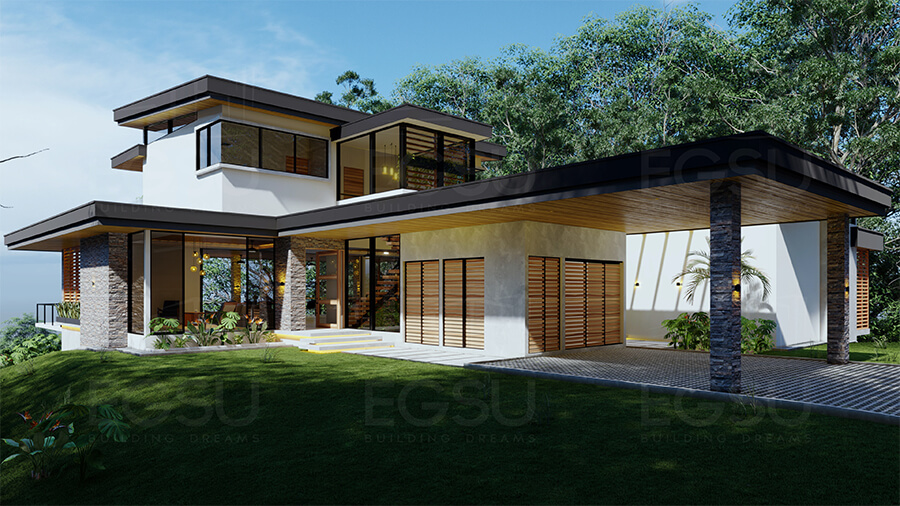 Construction of houses with swimming pools in Costa Rica